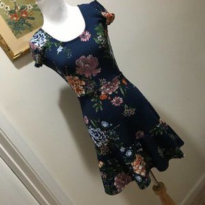 Planet Gold Blue Floral Dress